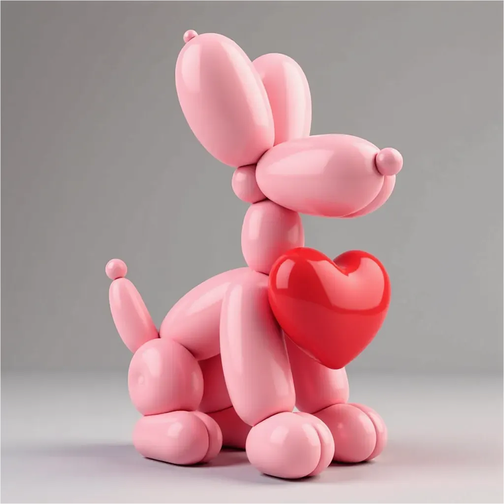 Perro Globo con Corazón – Edición San Valentín